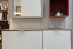 MUEBLE 102x42x92 cm, CON ESPEJO Y CUBOS